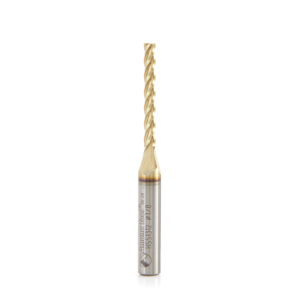 Amana Tool High Speed Steel (HSS) Carving CNC 2D and 3D ZrN Coated Router Bits