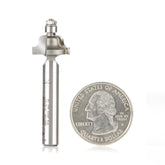 #option_MR0104 - Miniature Roman Ogee 3/32 Radius x 9/16 Dia x 5/16 x 1/4 Inch Shank w Mini 3/16 Dia Lower Ball Bearing