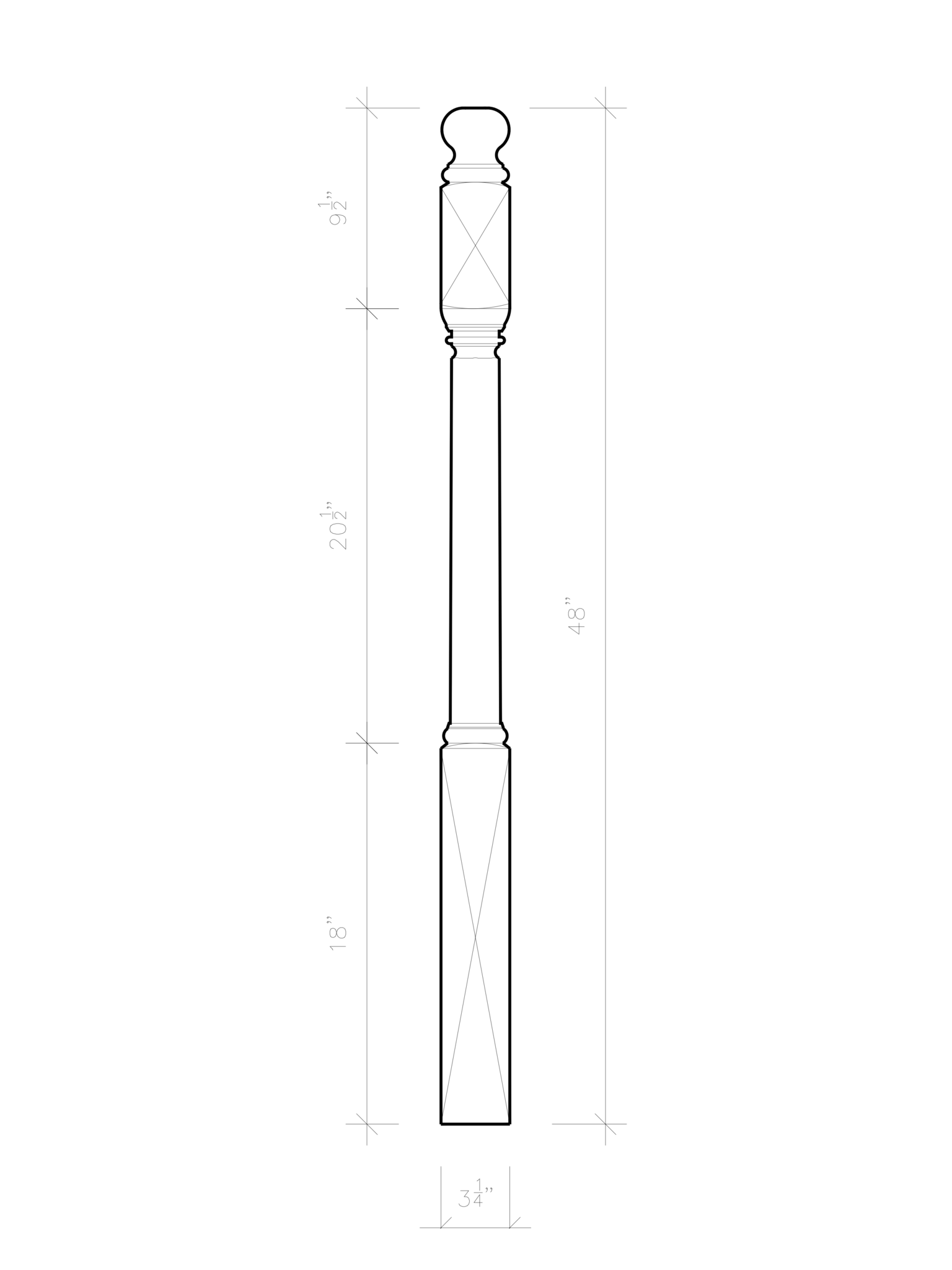 Tropicana Post to Post Newel