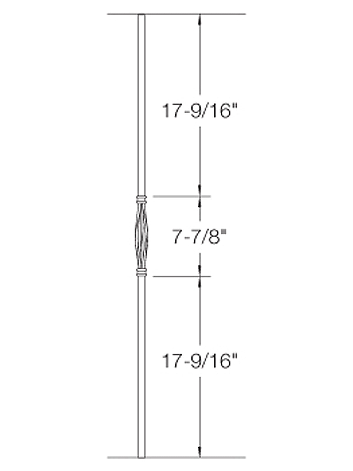 Iron Baluster 2GR18 - 5/8" Round - Single Basket: Slimline