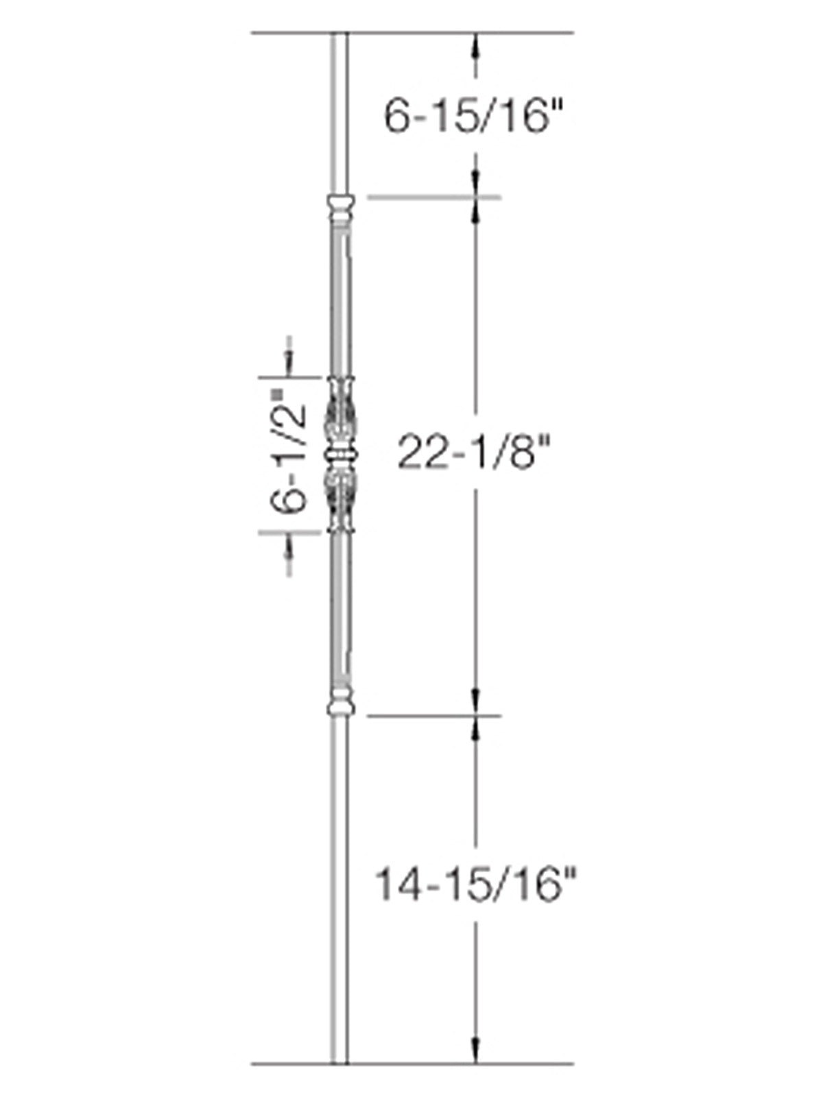 Iron Baluster 2GR51 - 5/8" Round - Monaco with Urn