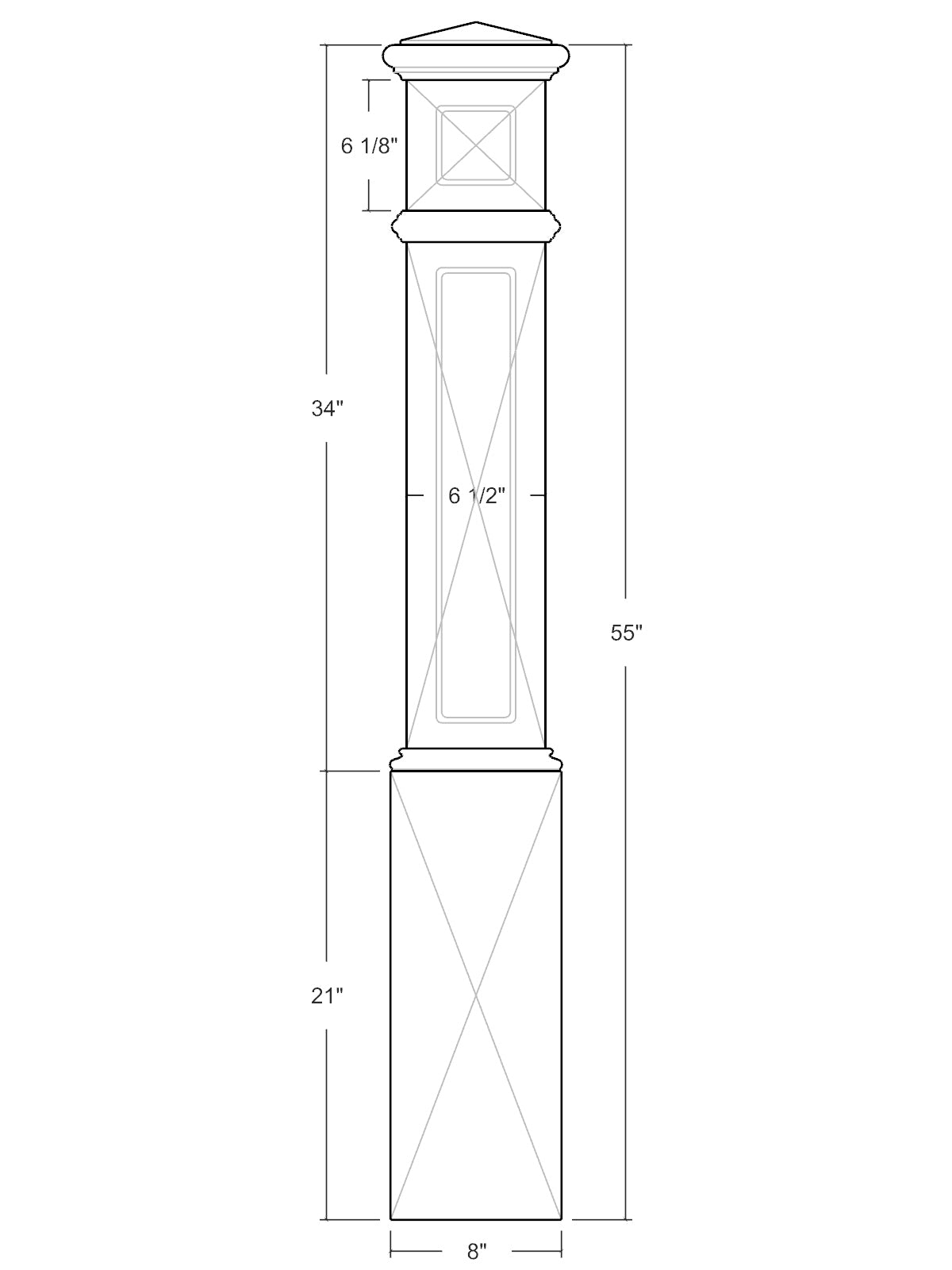 Box Newel 4050FP - Flat Panel (8")