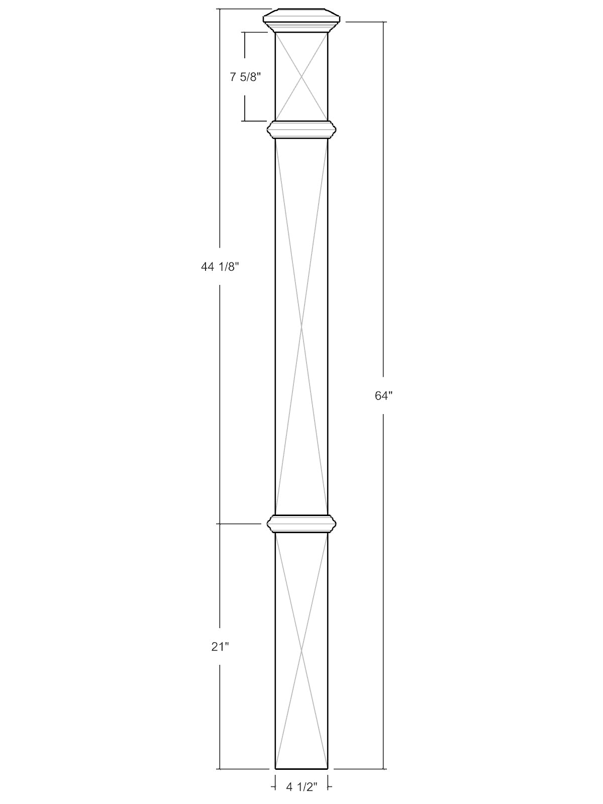 Box Newel 4080 (4-1/2")