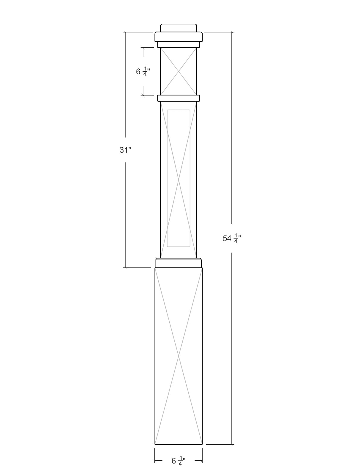 Box Newel 4091MP - Mission Panel (6-1/4")