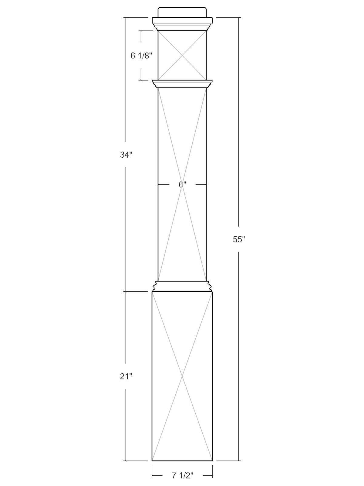 Box Newel 4092 (7-1/2")