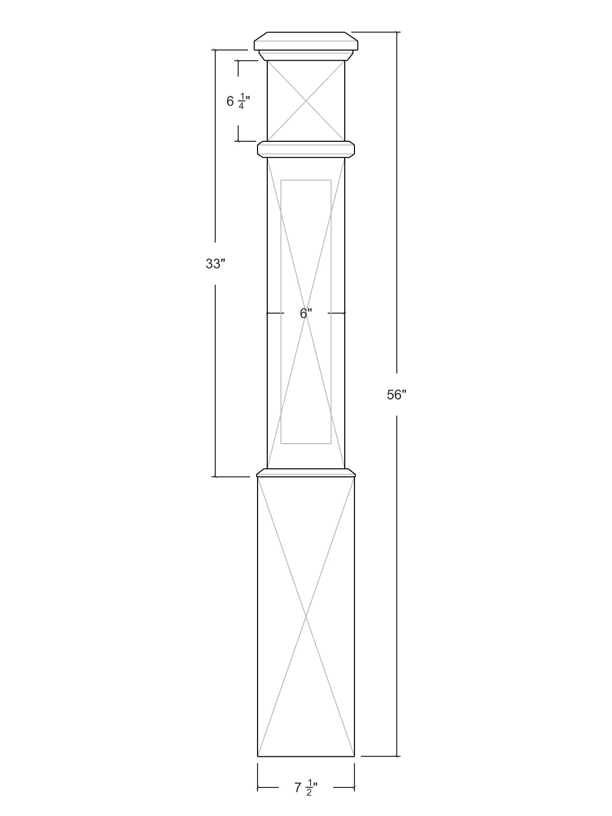 Box Newel 4095MP - Mission Panel (7-1/2")