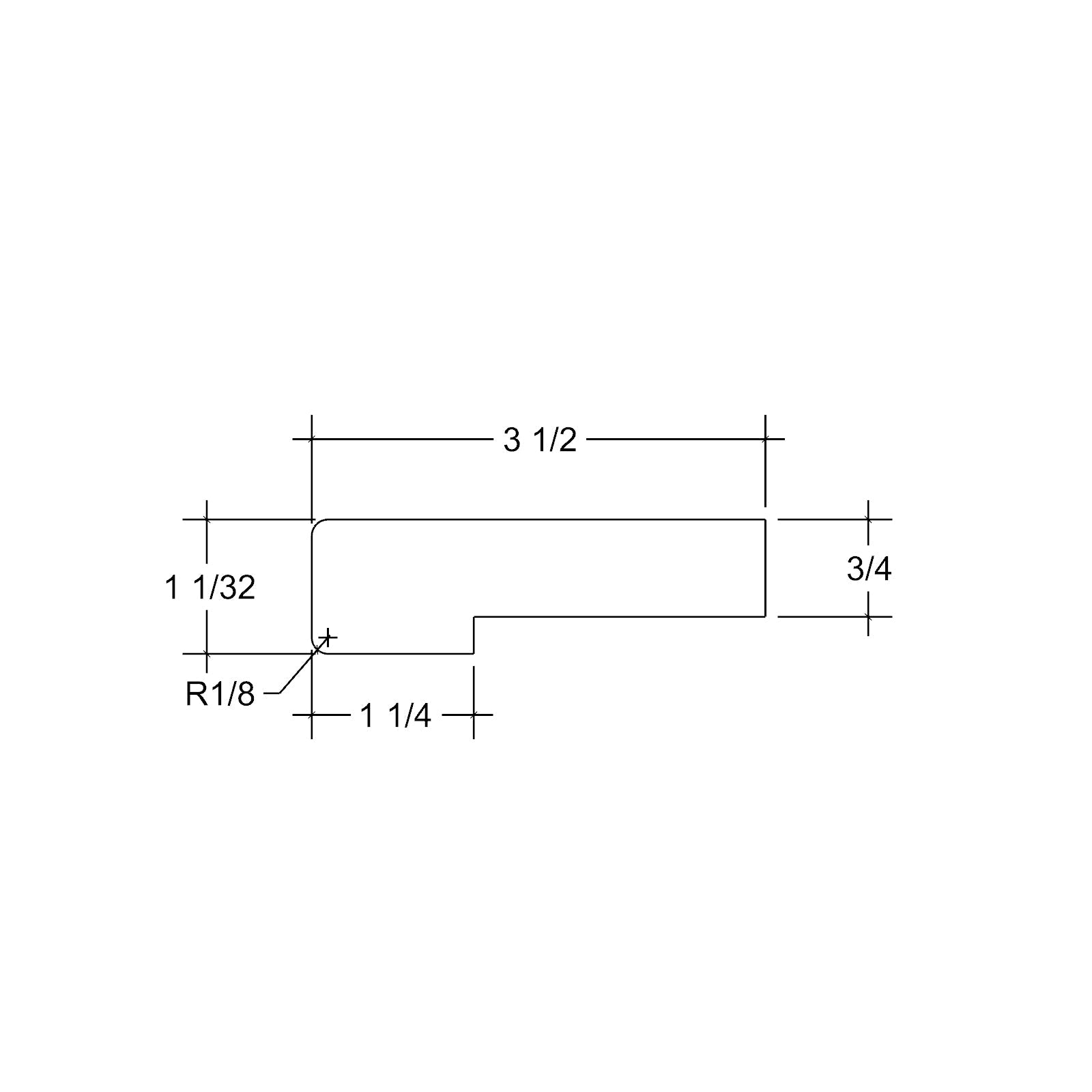 Landing Tread 8093SQ - Square (3-1/2")