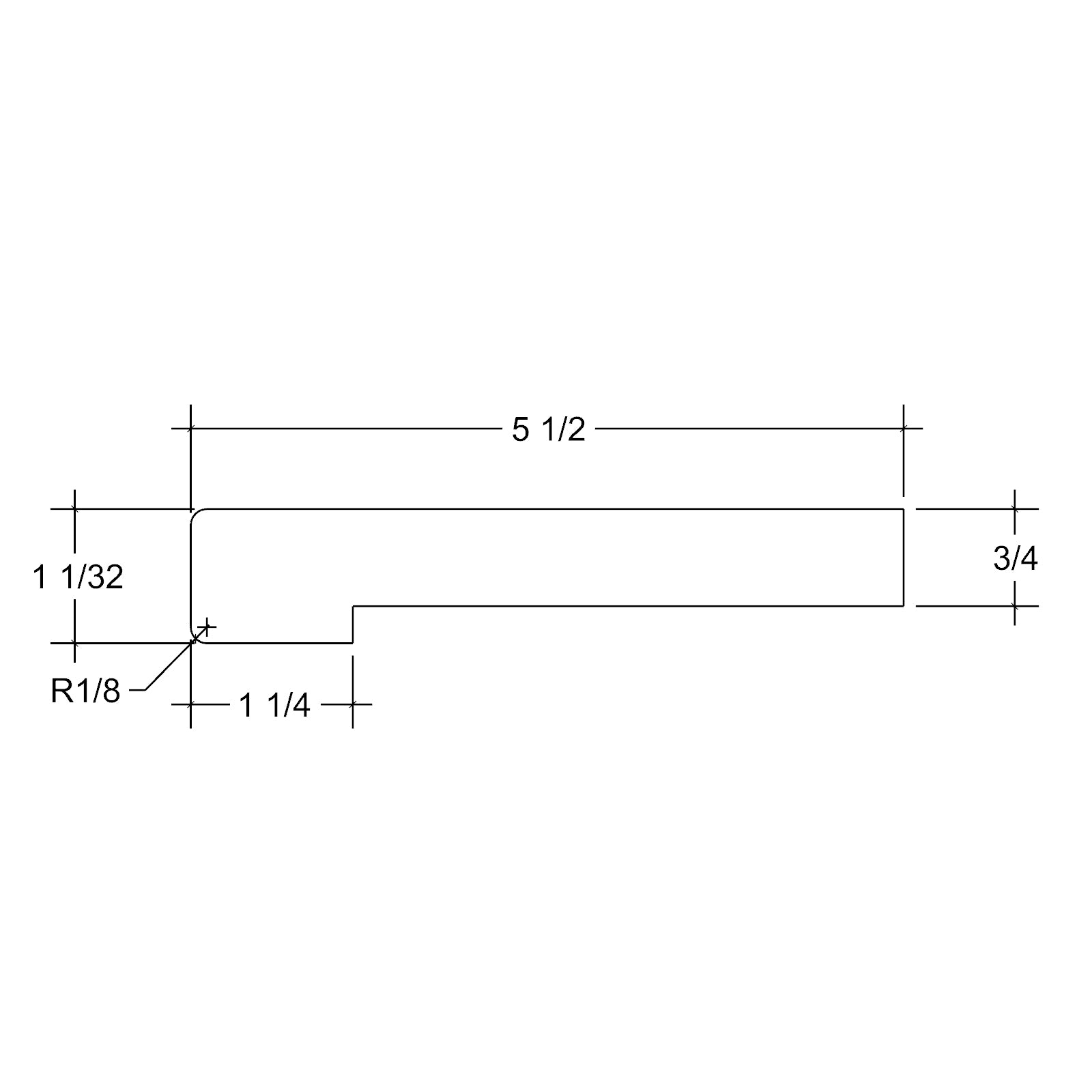 Landing Tread 8095SQ - Square (5-1/2")