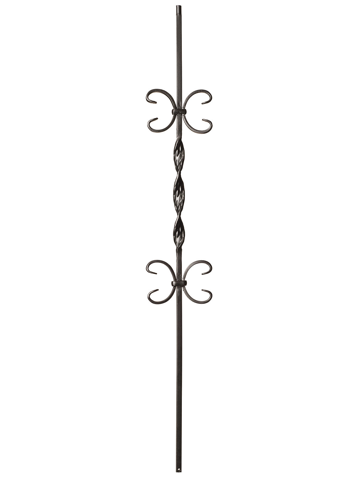 Iron Baluster 9015 - 1/2" Square - Single Ribbon w/ Butterflies