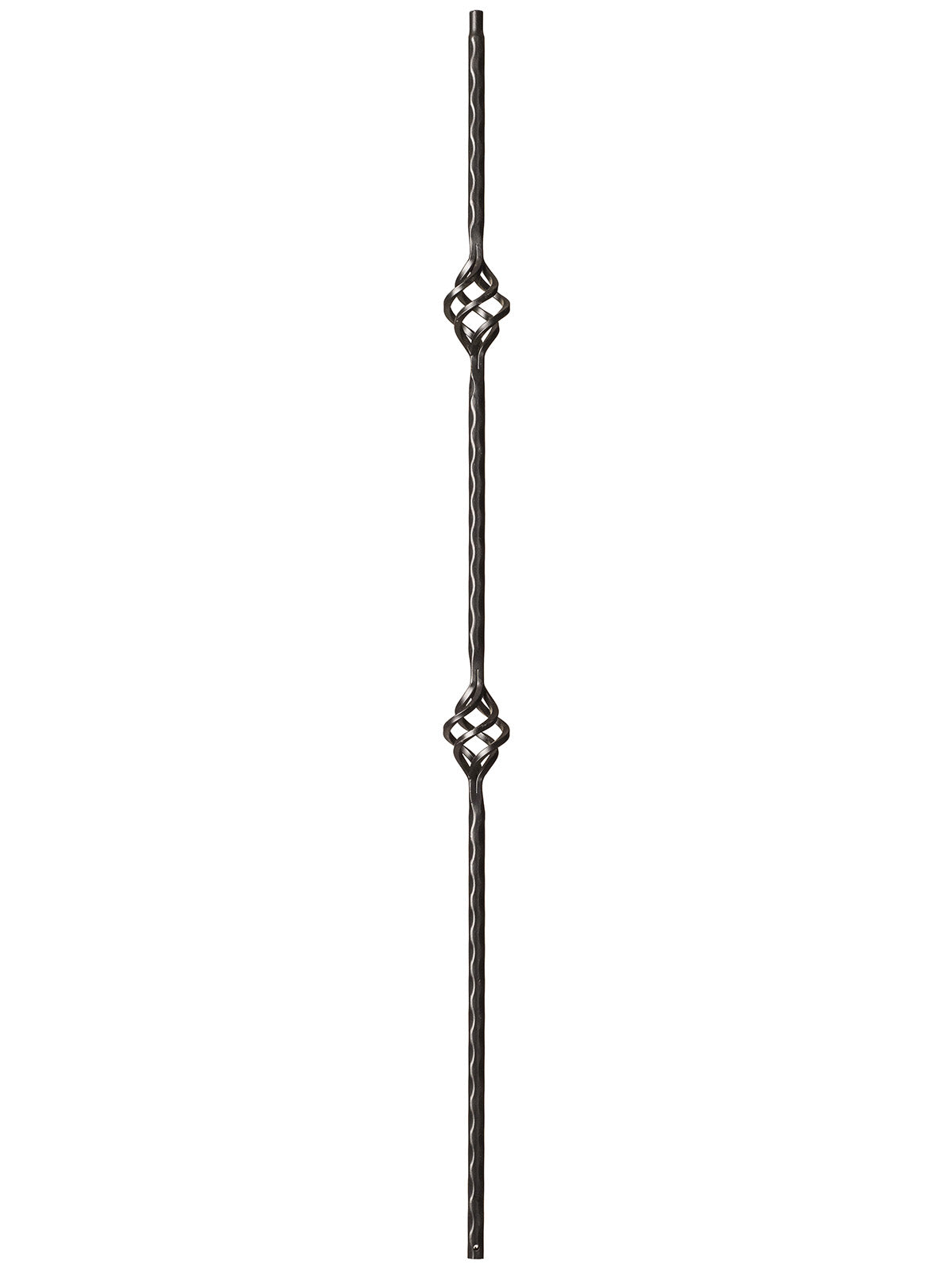 Iron Baluster 9028 - 9/16" Hammered Edge - Double Basket