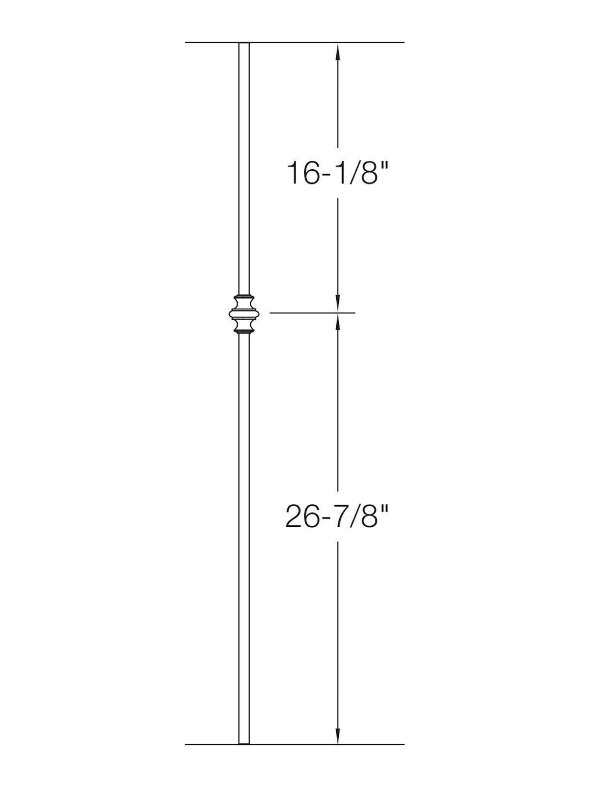 Iron Baluster 9560 - 5/8" Round - Single Knuckle
