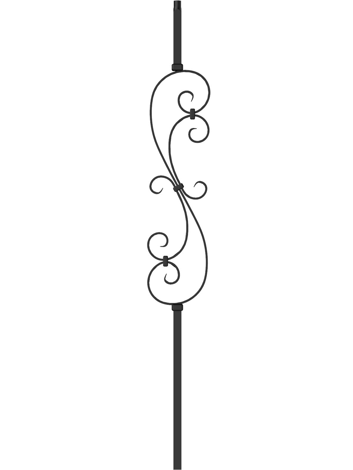 Mega Iron Baluster 9981 - 3/4" Square - Scroll