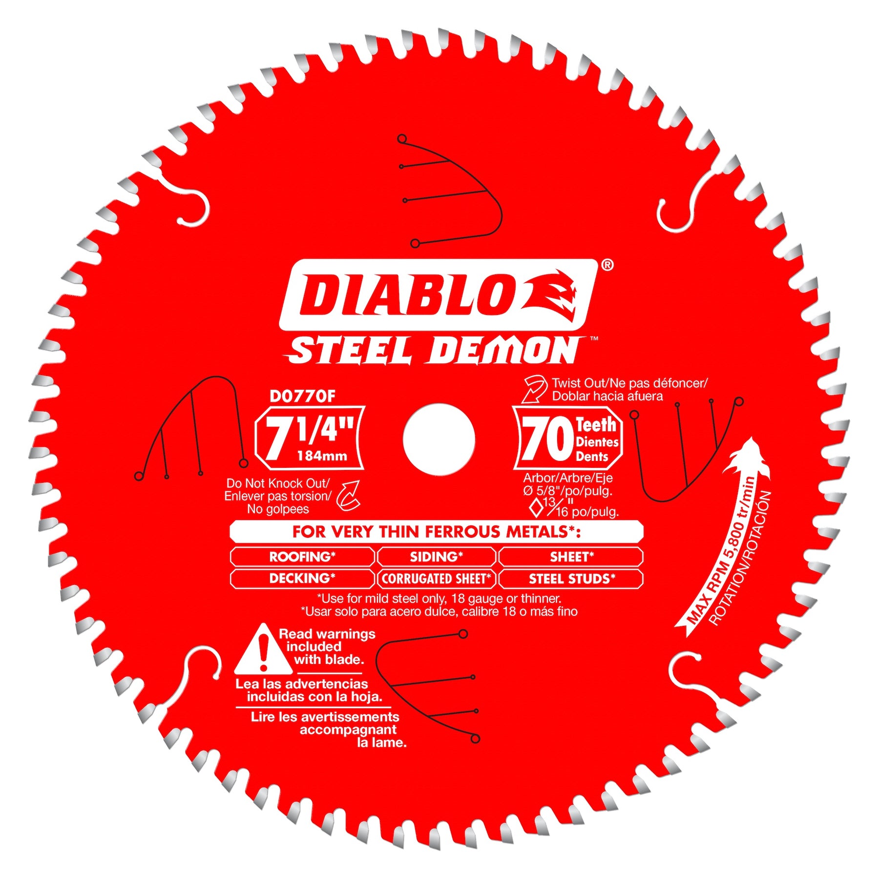 Diablo Steel Demon Carbide-Tipped Saw Blade for Thin Metal