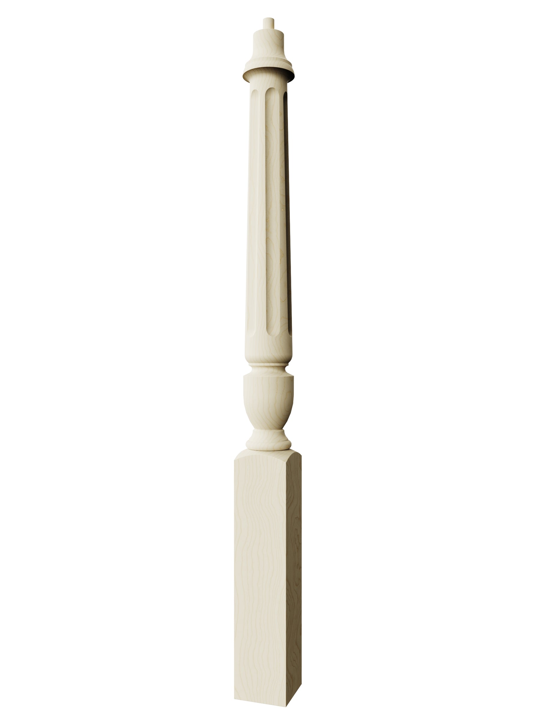 Stockbridge 3010F-PT Series Pin Top Newel Post - Fluted (3-1/2")