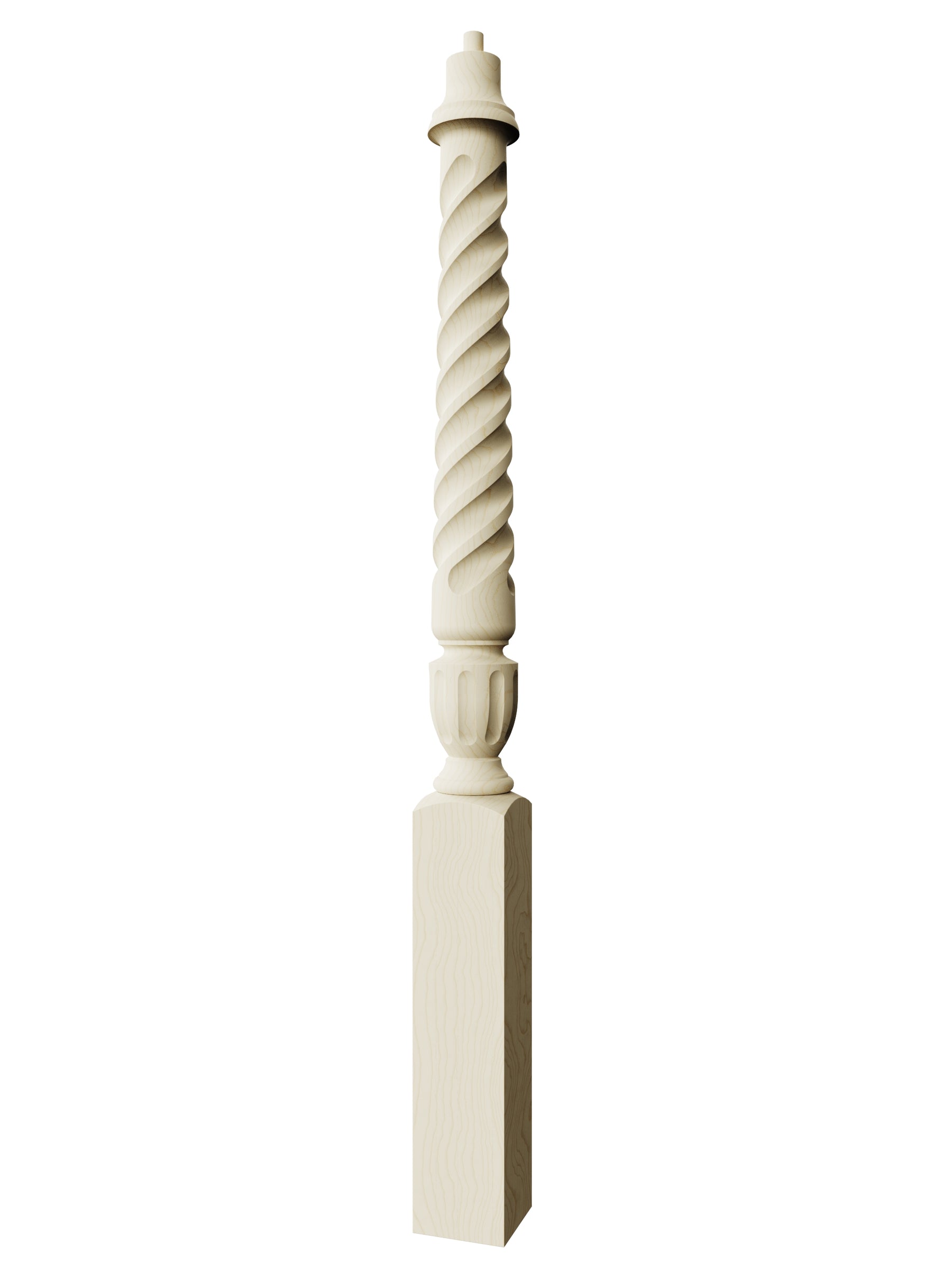 Stockbridge 3010T-PT Series Pin Top Newel Post - Twist (3-1/2")