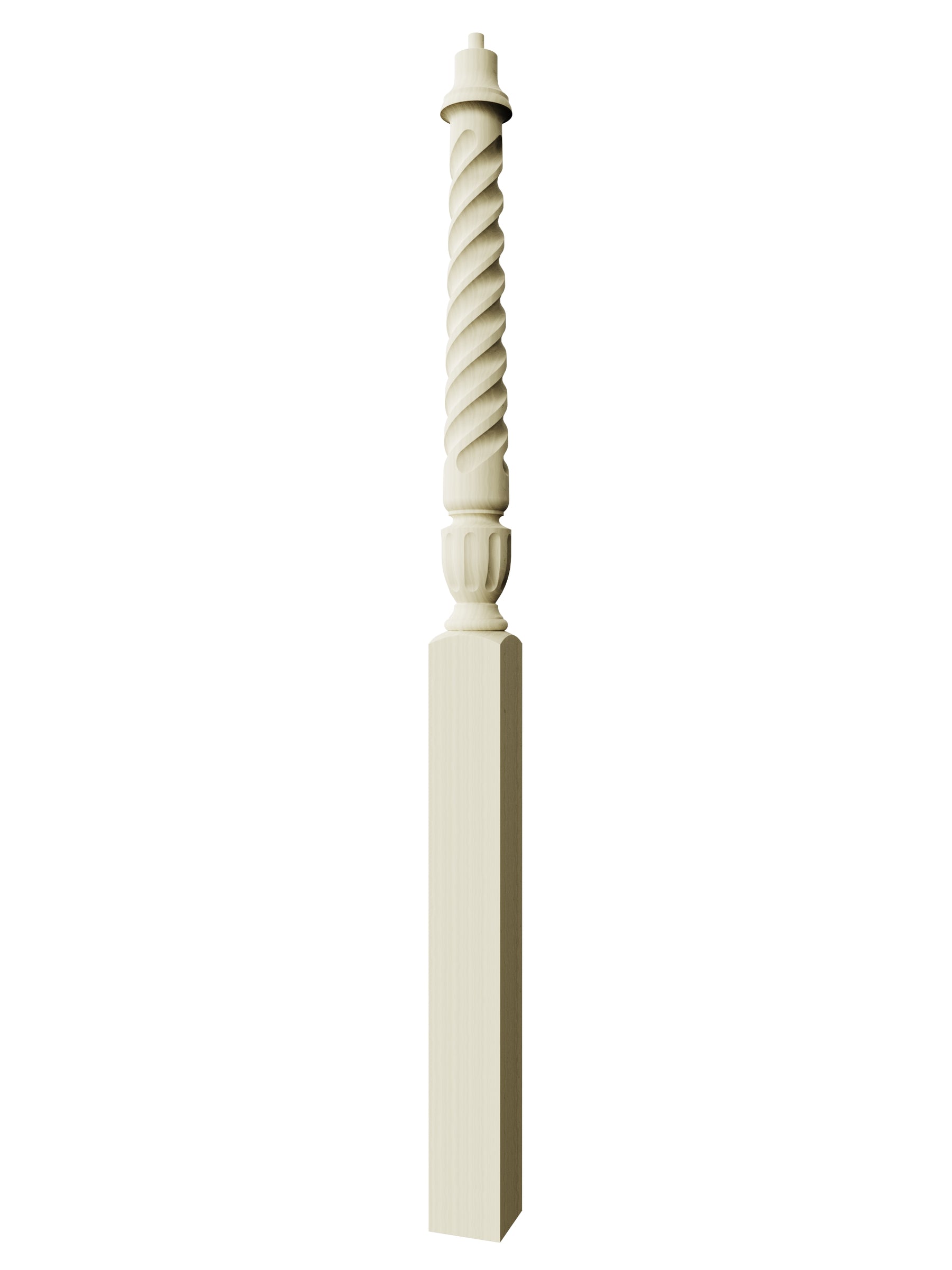 Stockbridge 3010T-PT Series Pin Top Newel Post - Twist (3-1/2")