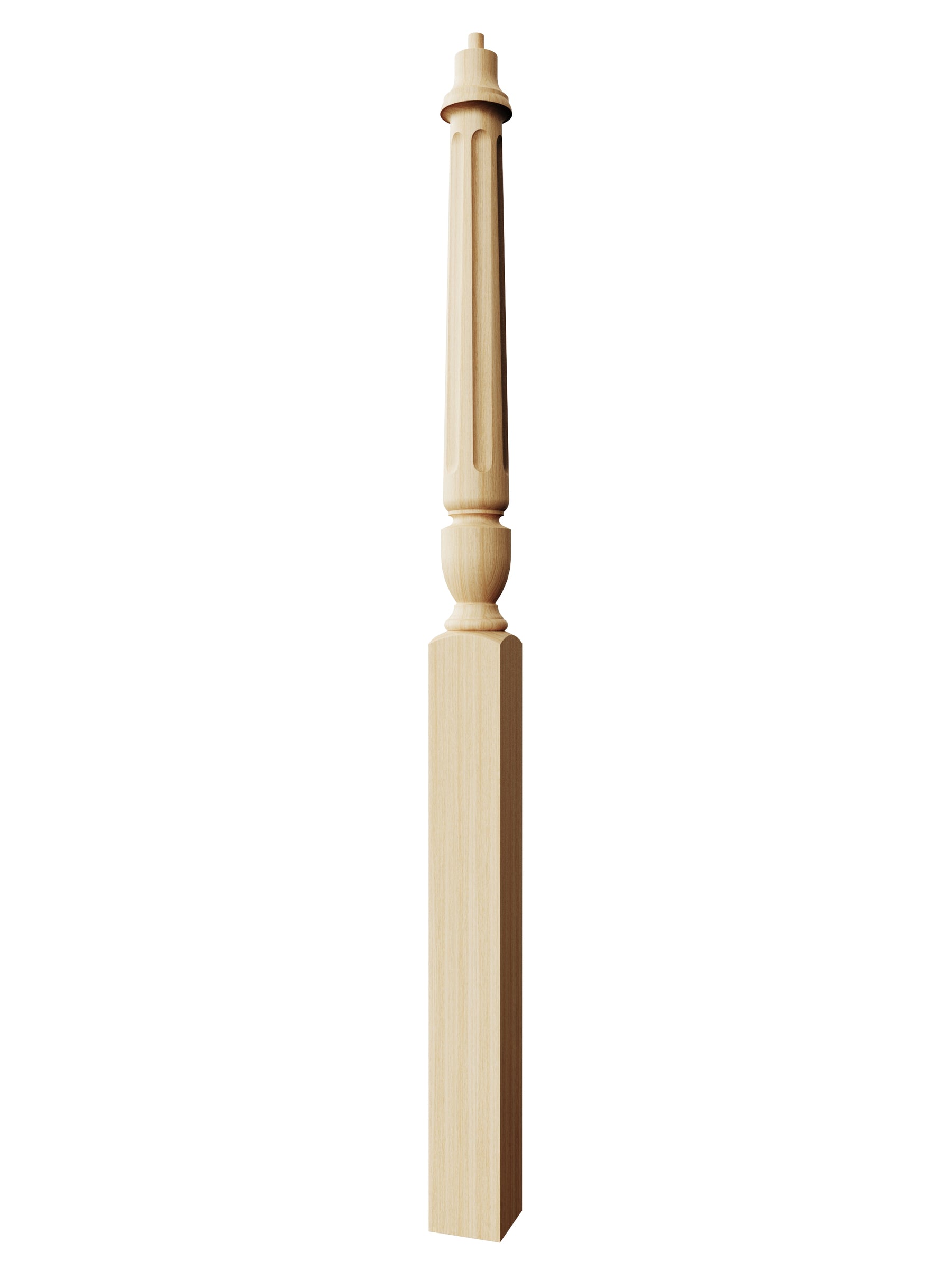 Stockbridge 3010F-PT Series Pin Top Newel Post - Fluted (3-1/2")