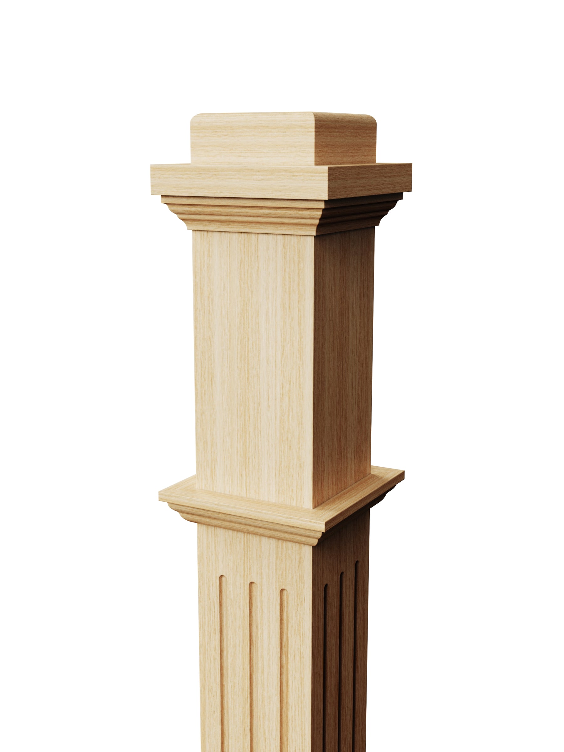 Box Newel 4076F - Fluted Adjustable (5")