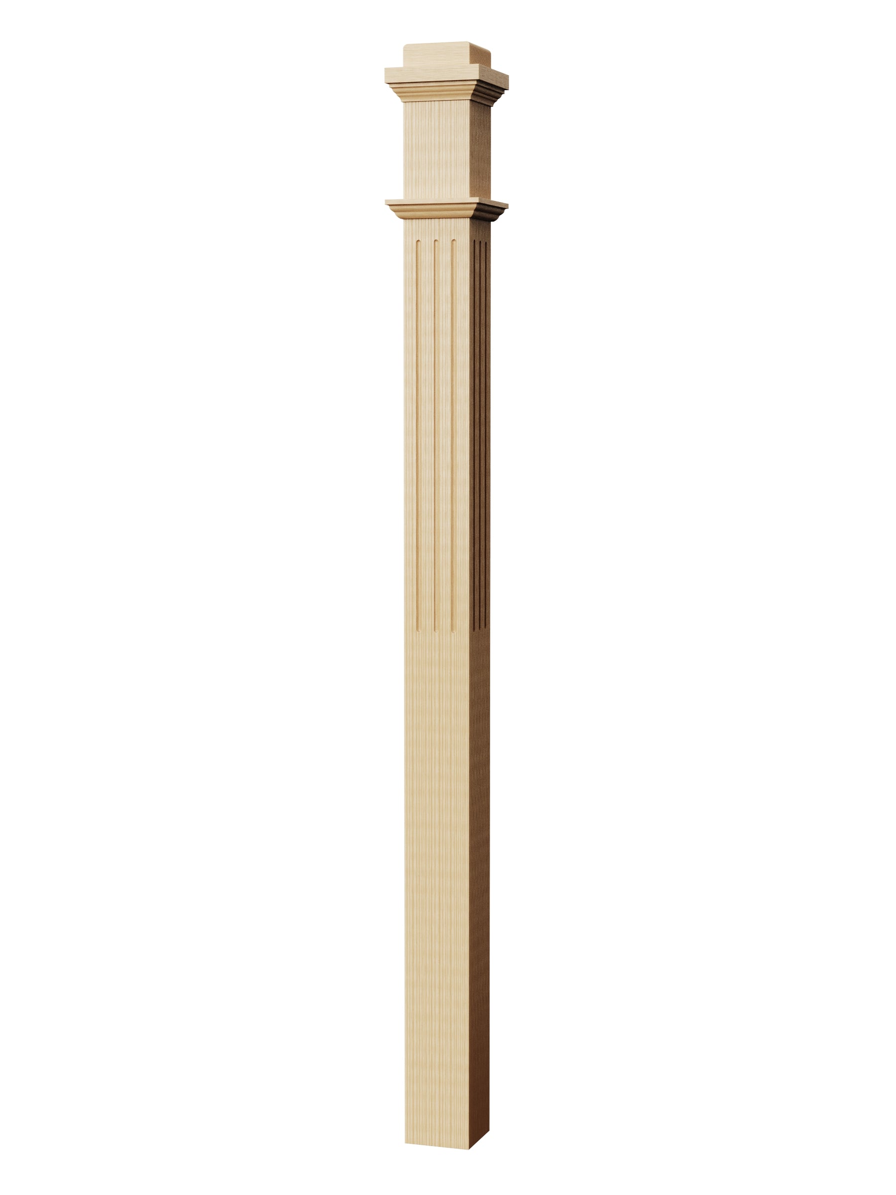 Box Newel 4075F - Fluted (3-1/2")