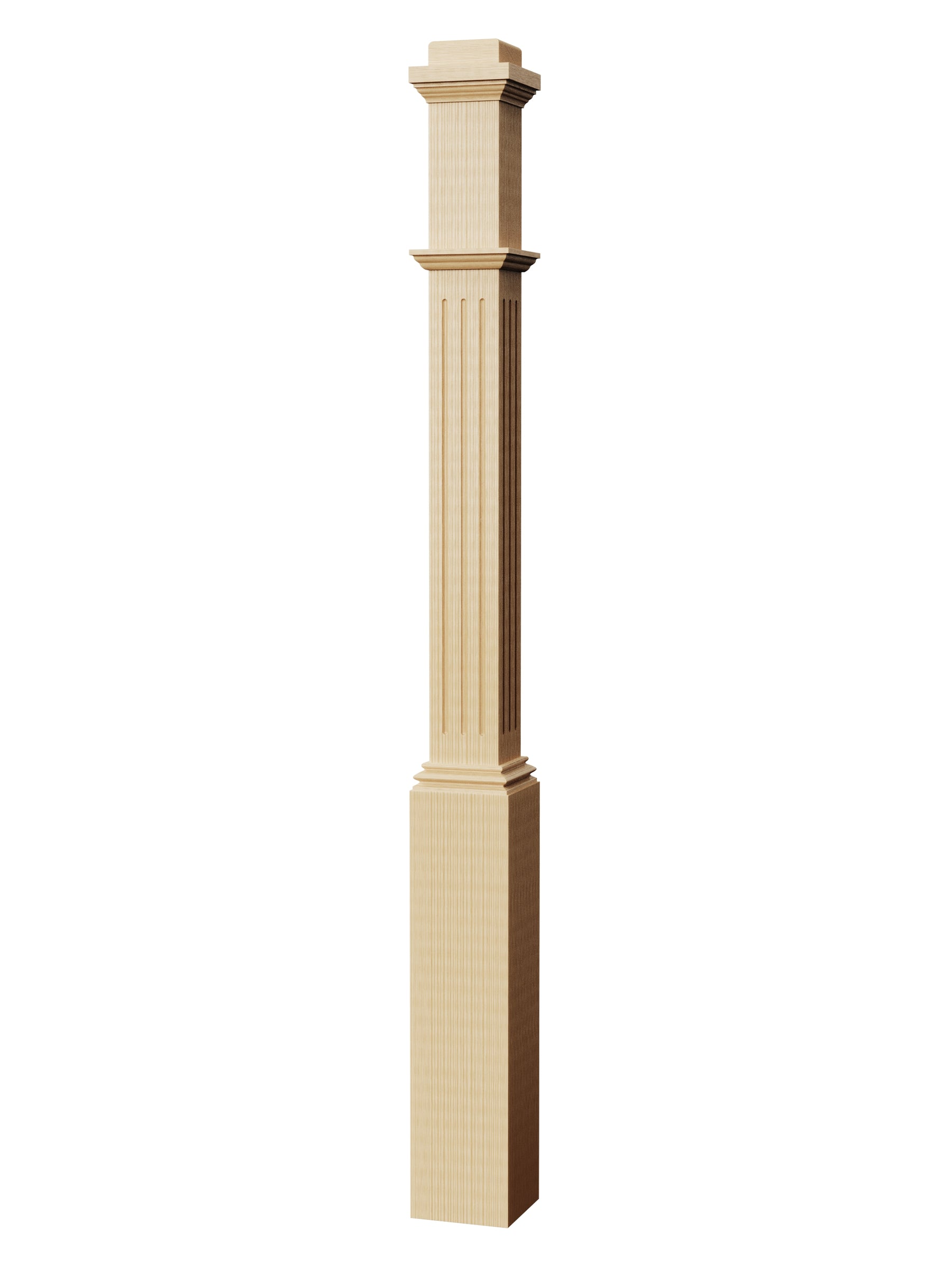 Box Newel 4076F - Fluted Adjustable (5")