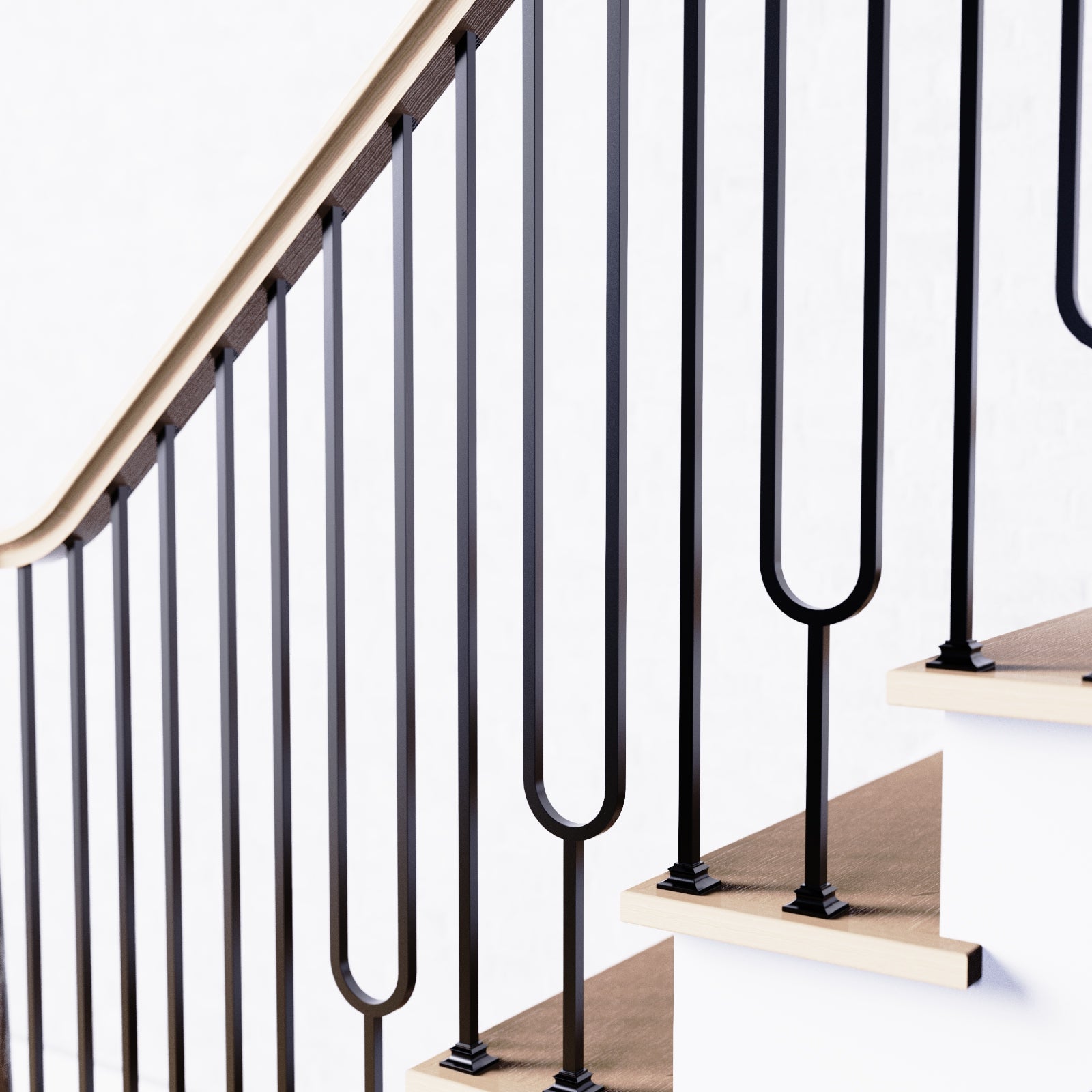 Iron Baluster 9092 - 1/2" Square - Contemporary Split Oval