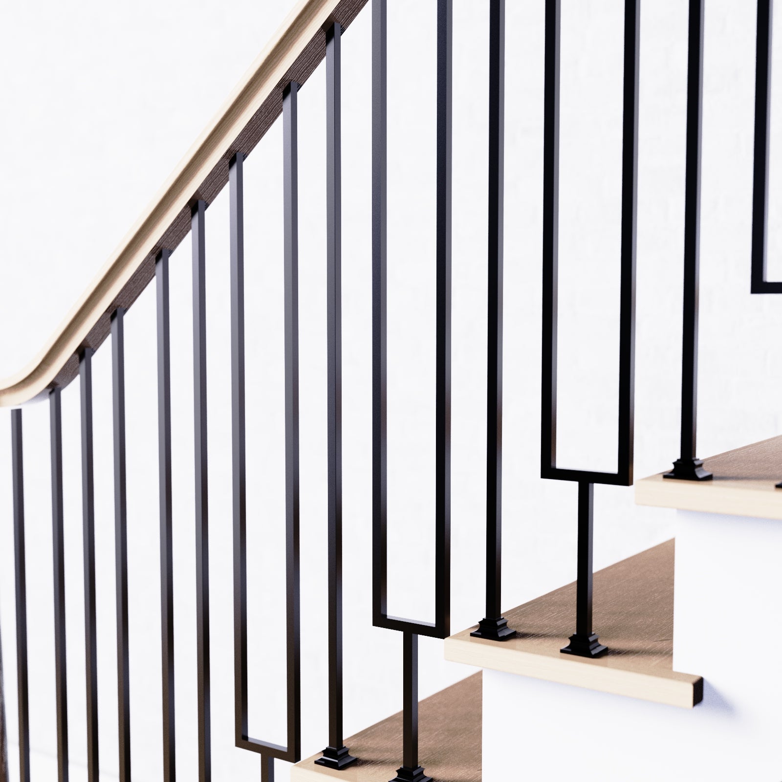 Iron Baluster 9096 - 1/2" Square - Contemporary Split Rectangle