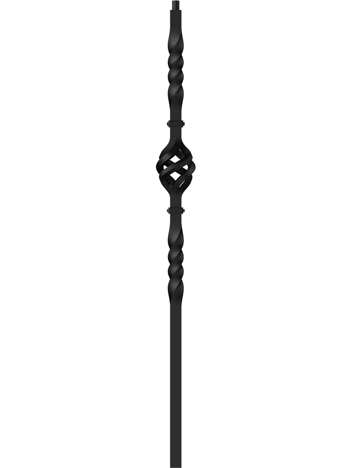 Iron Newel TN04 - 1-3/16" Square - Single Basket w/ Twist