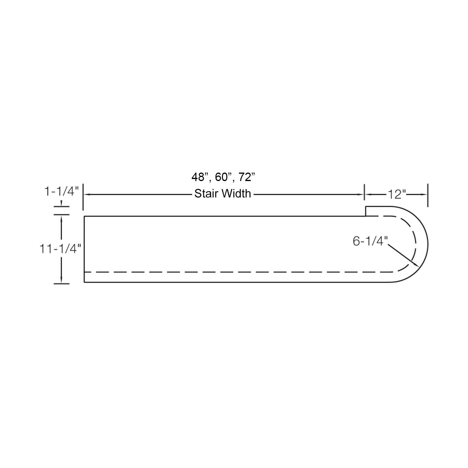 Tread 8110 - Starting Step w/ 1 End Bullnose
