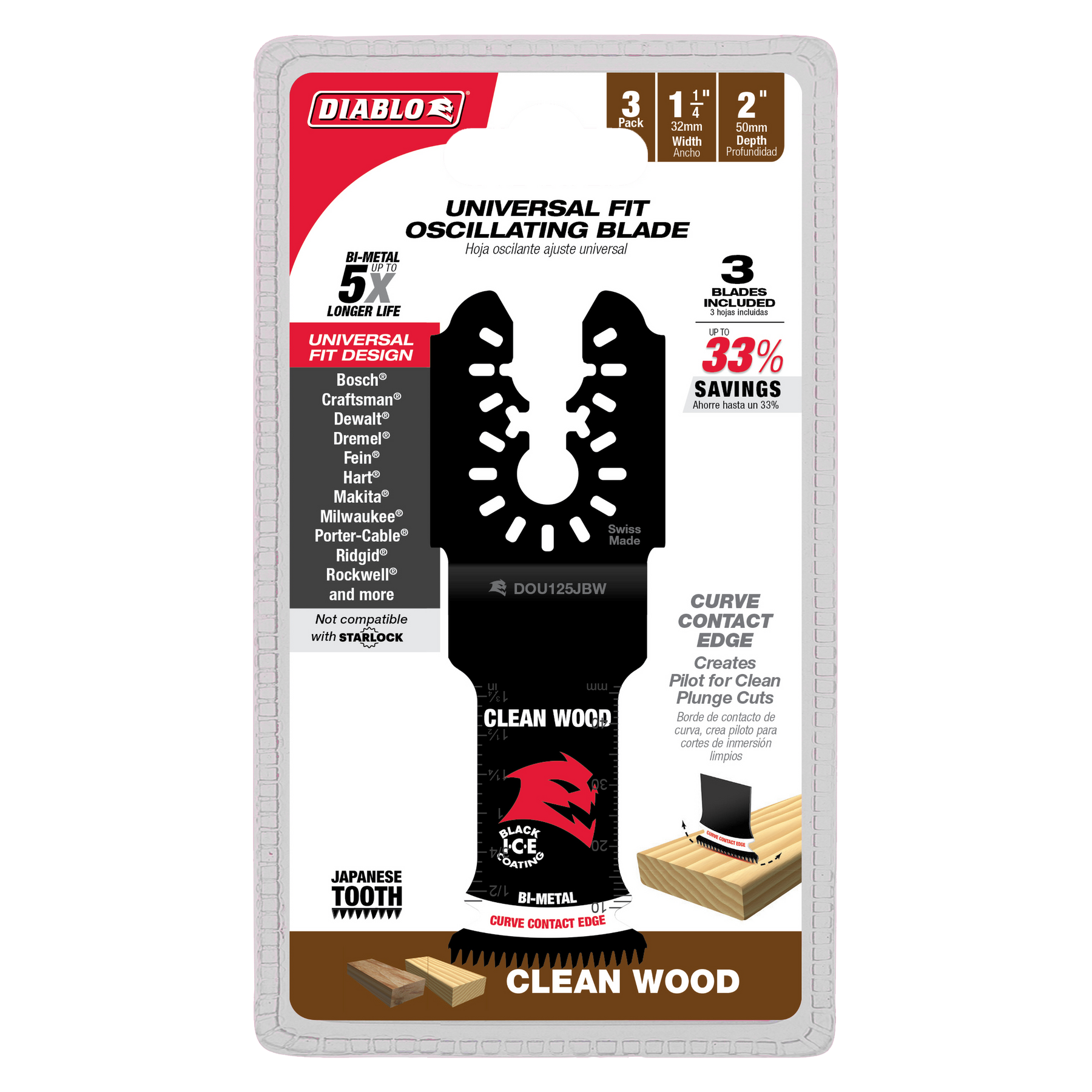 Diablo Bi-Metal Oscillating Blades for Clean Wood