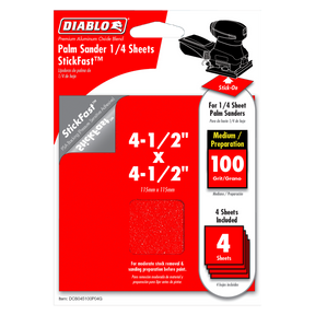Diablo 4-1/2 in. x 4-1/2 in. StickFast™ Palm Sander 1/4 Sheet