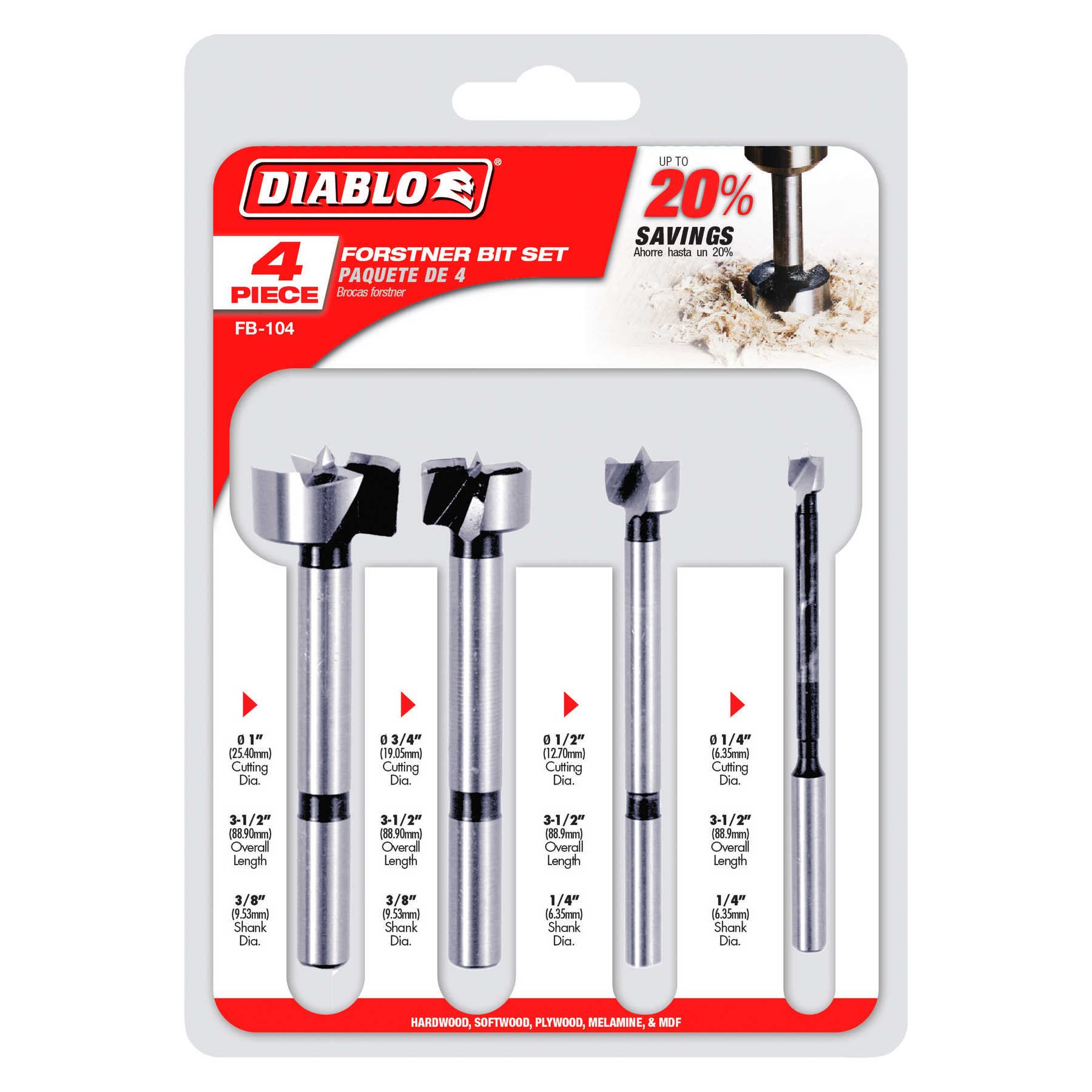 Diablo Forstner Bit Set