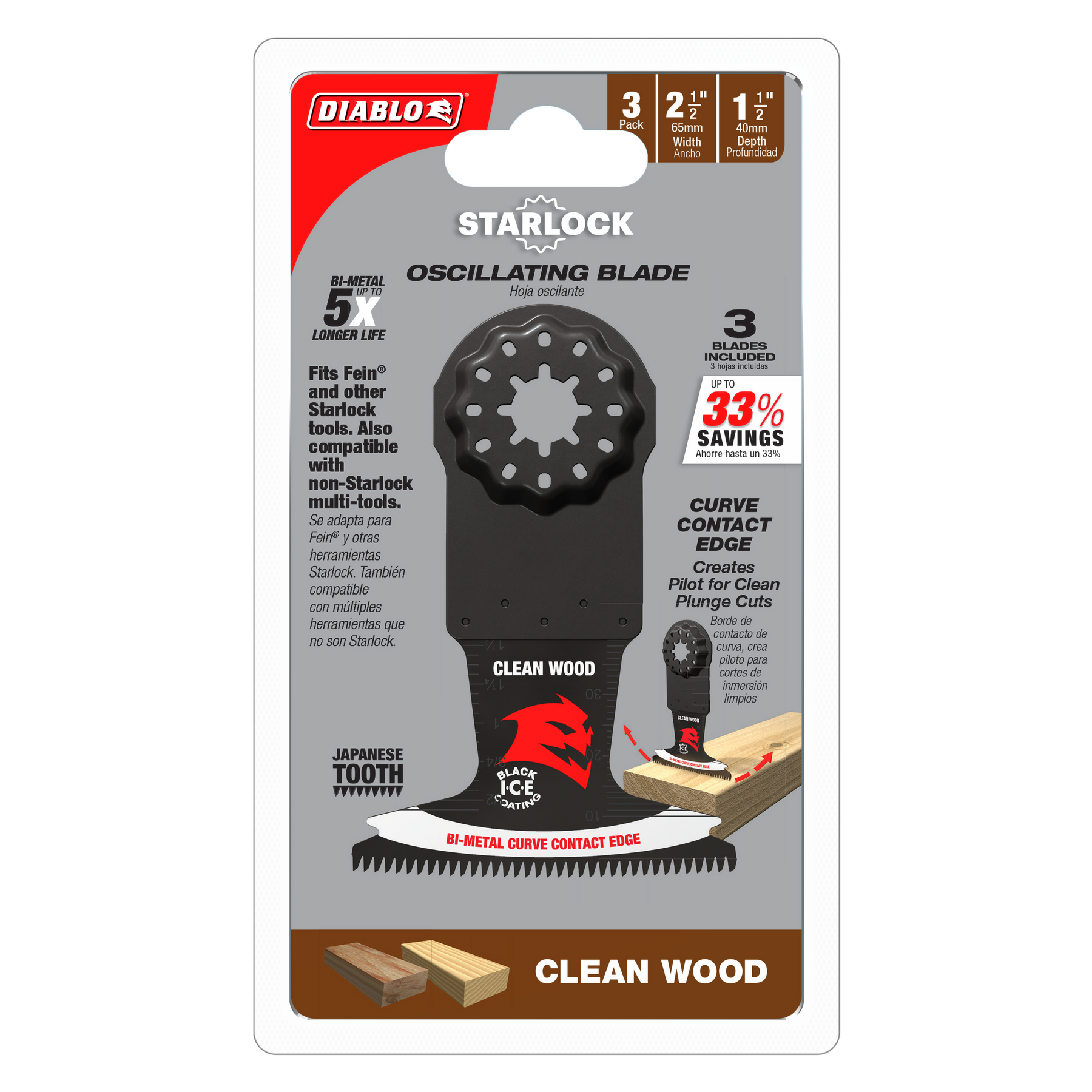 Diablo Bi-Metal Oscillating Blades for Clean Wood