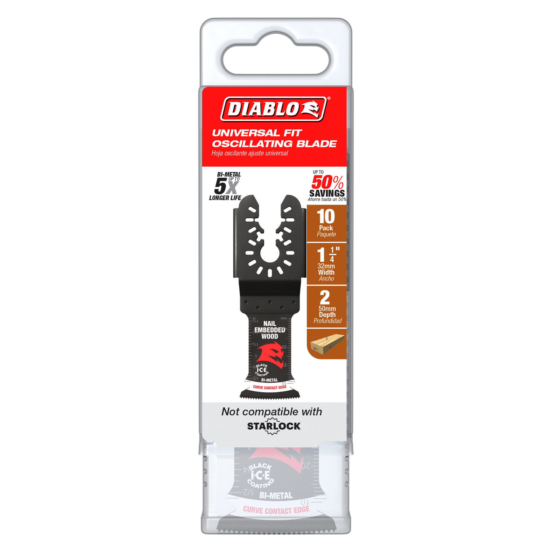 Diablo Starlock Bi-Metal Oscillating Blades for Nail-Embedded Wood