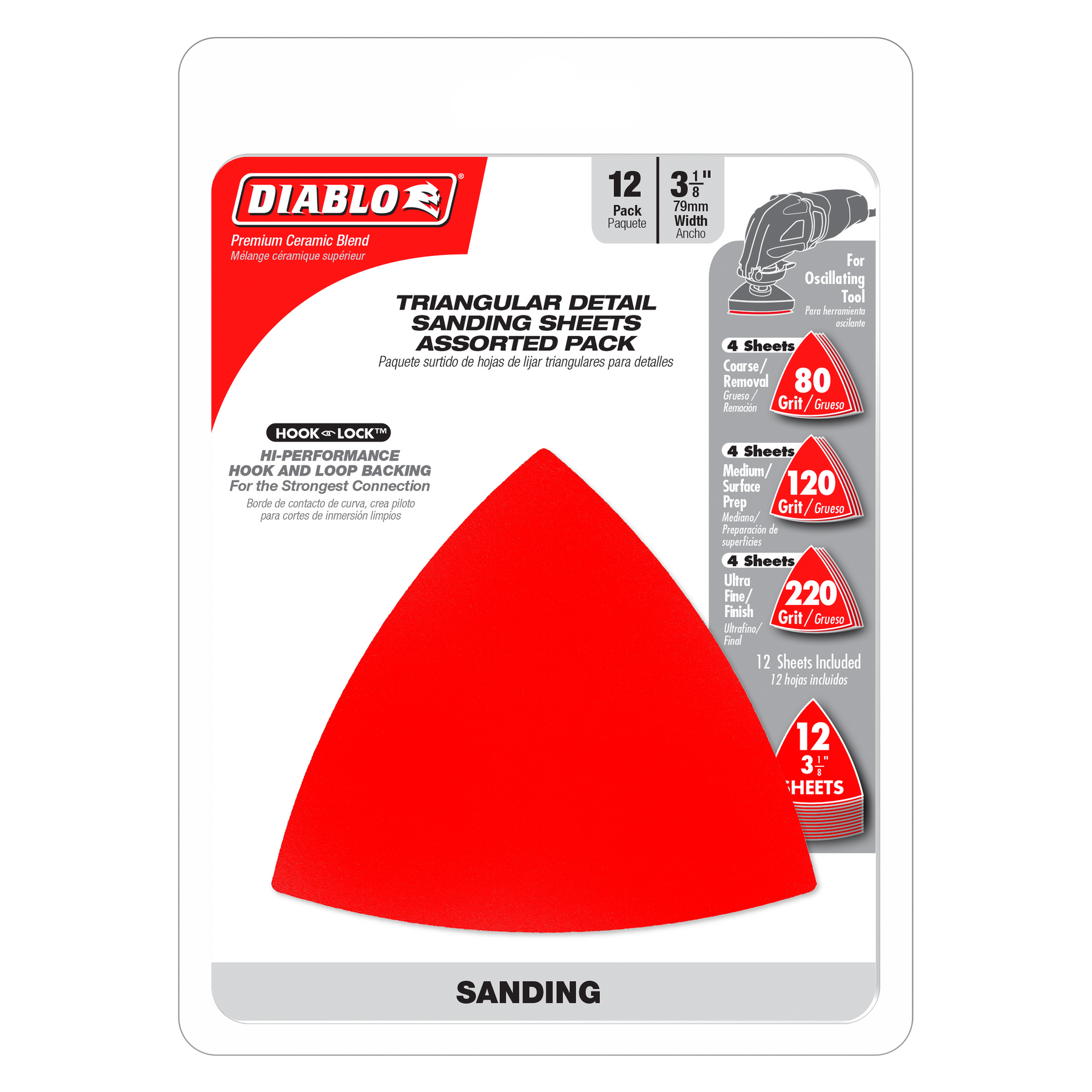 Diablo 3-3/4 in. Oscillating Detail Triangle Sanding Sheets