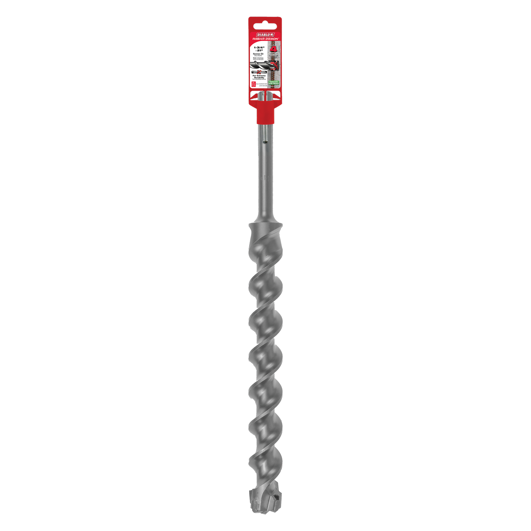 Diablo Rebar Demon™ SDS-Max 4-Cutter Full Carbide Head Hammer Drill Bit