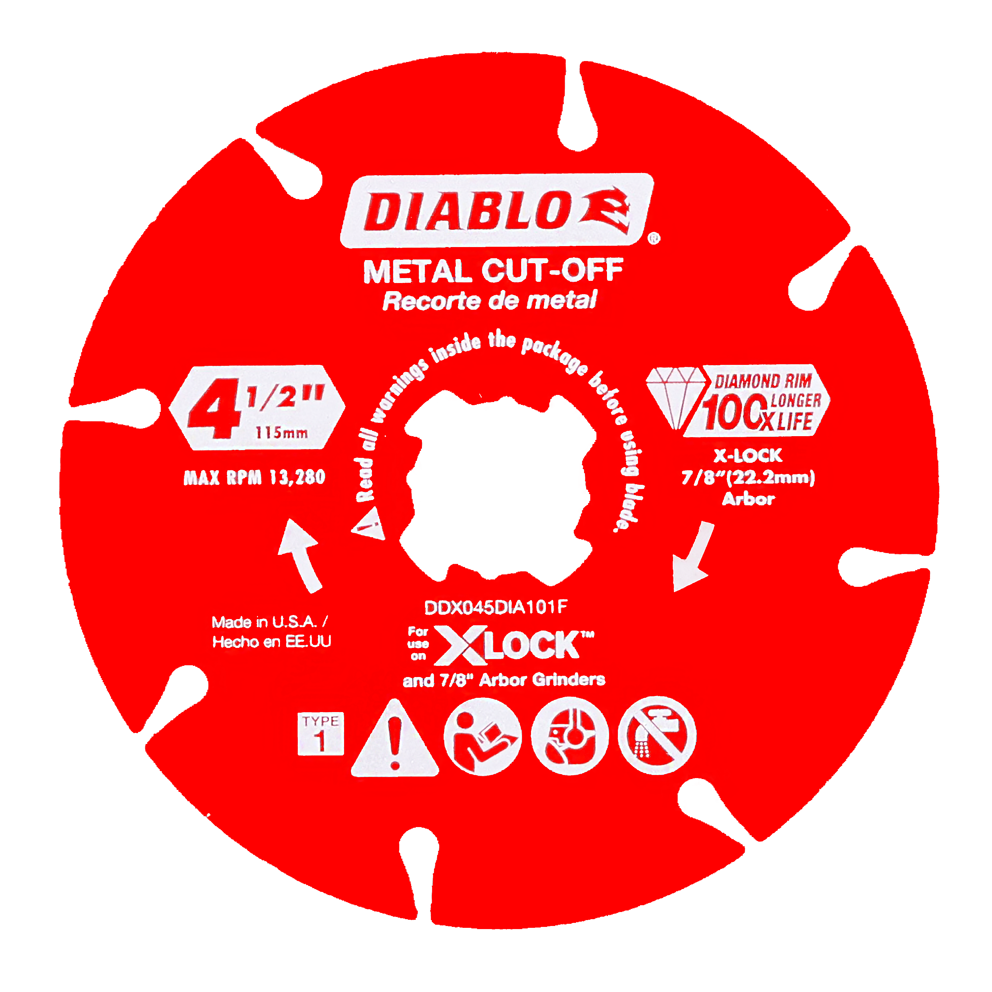 Diablo Diamond Rimmed Disc for Metal Cutting with X-Lock and All