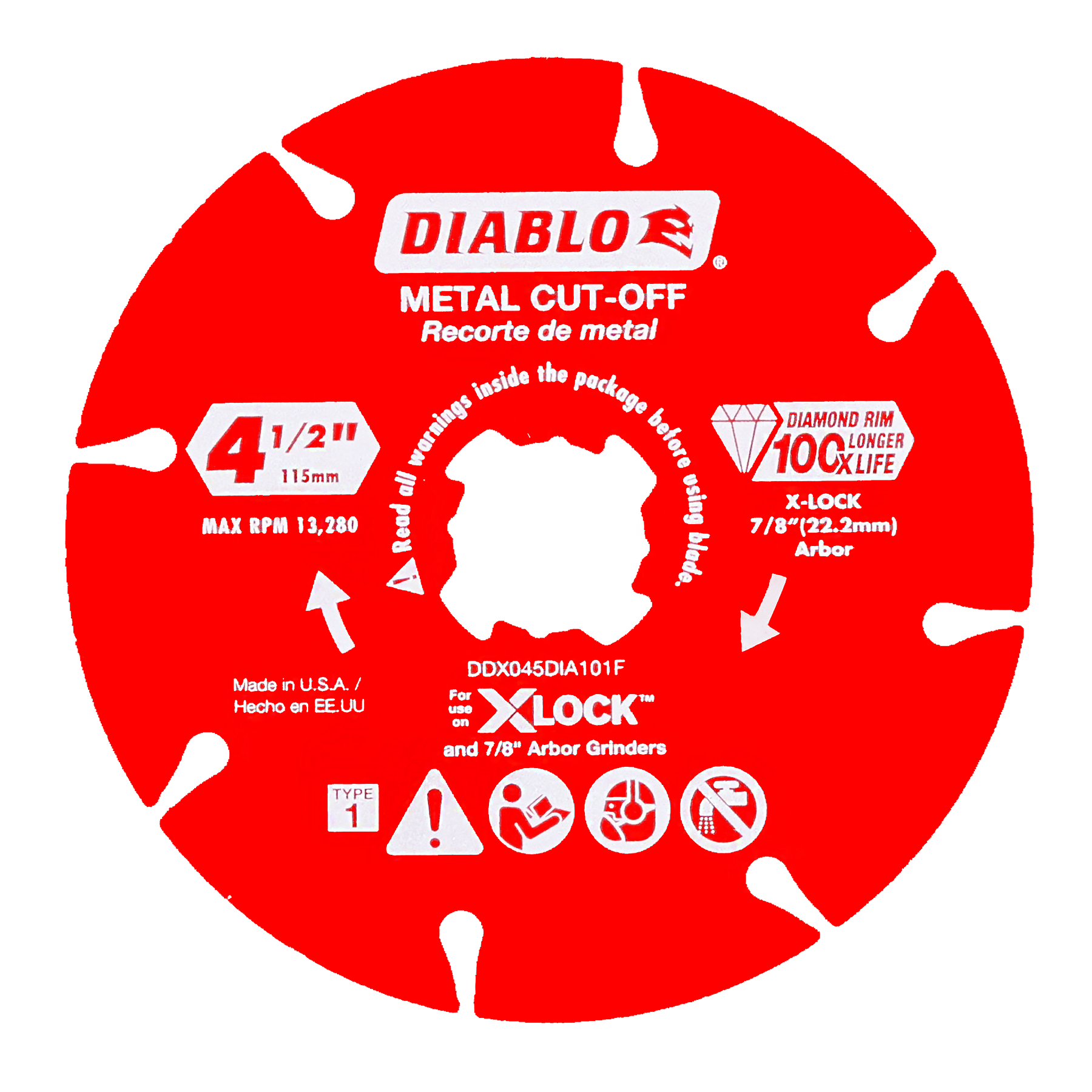 Diablo Diamond Rimmed Disc for Metal Cutting with X-Lock and All Grinders