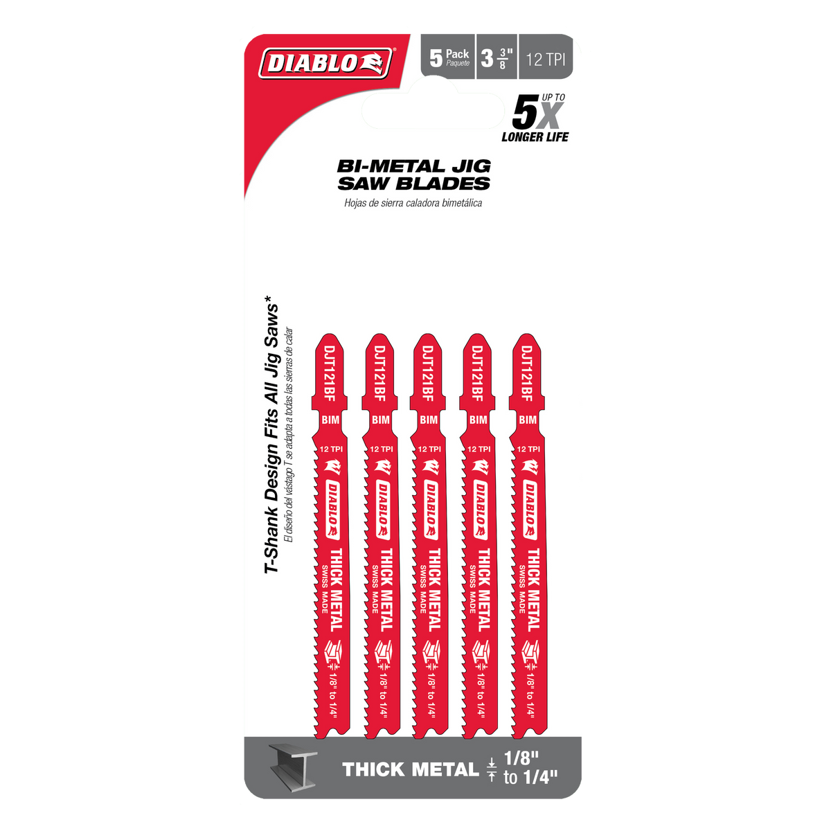 Diablo Bi-Metal T-Shank Jig Saw Blades for Thick Metal