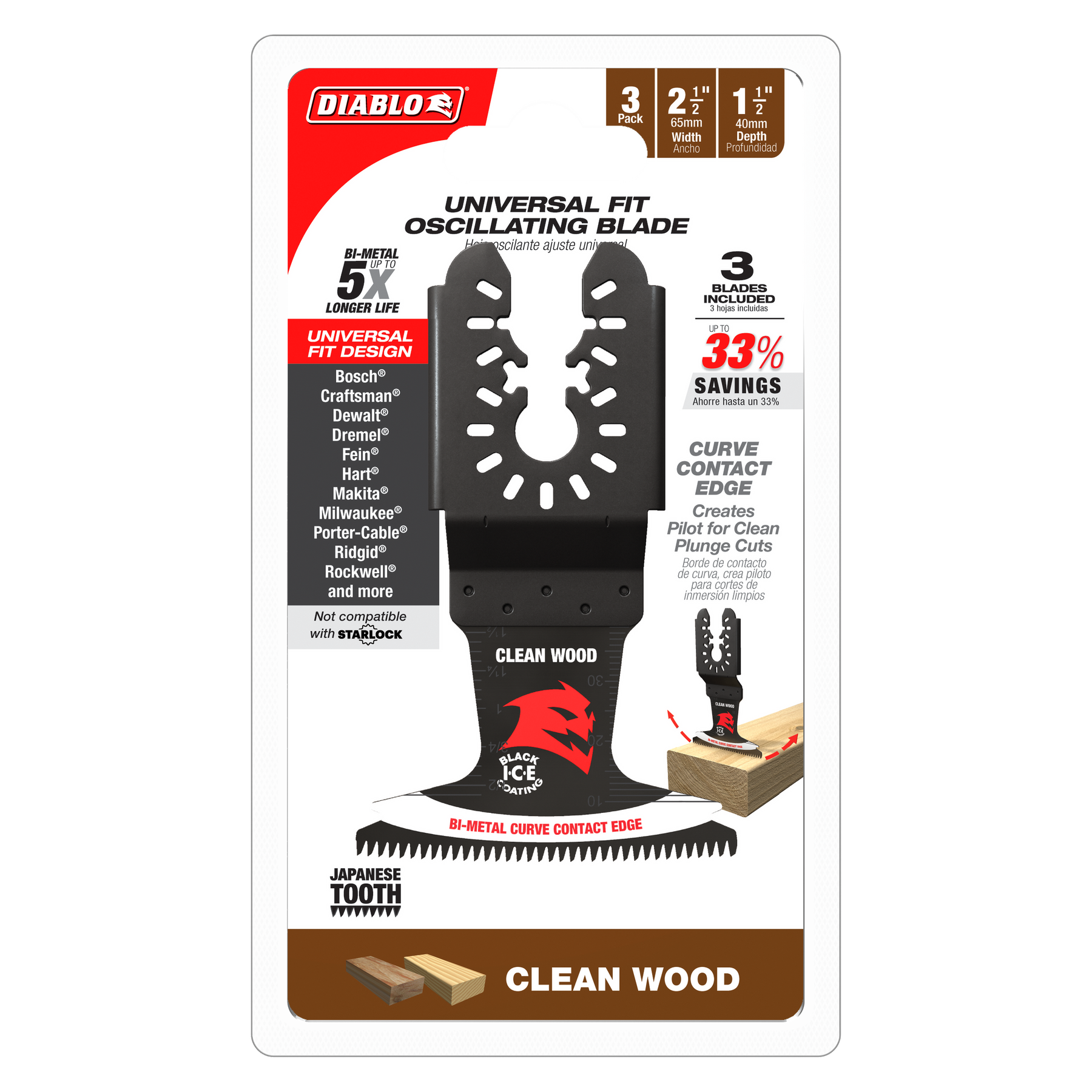 Diablo Bi-Metal Oscillating Blades for Clean Wood