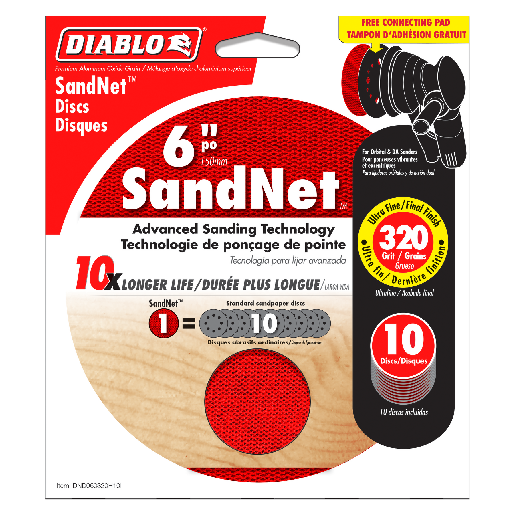 Diablo 6 in. SandNET™ Discs with Connection Pad