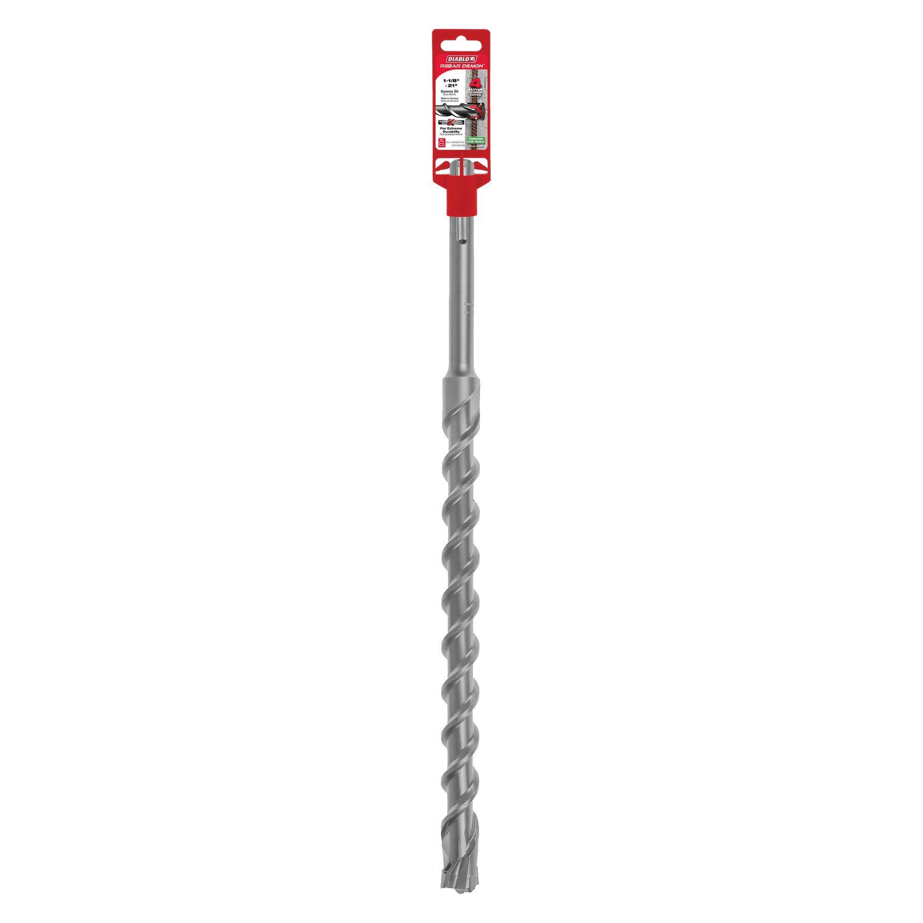 Diablo Rebar Demon™ SDS-Max 4-Cutter Full Carbide Head Hammer Drill Bit