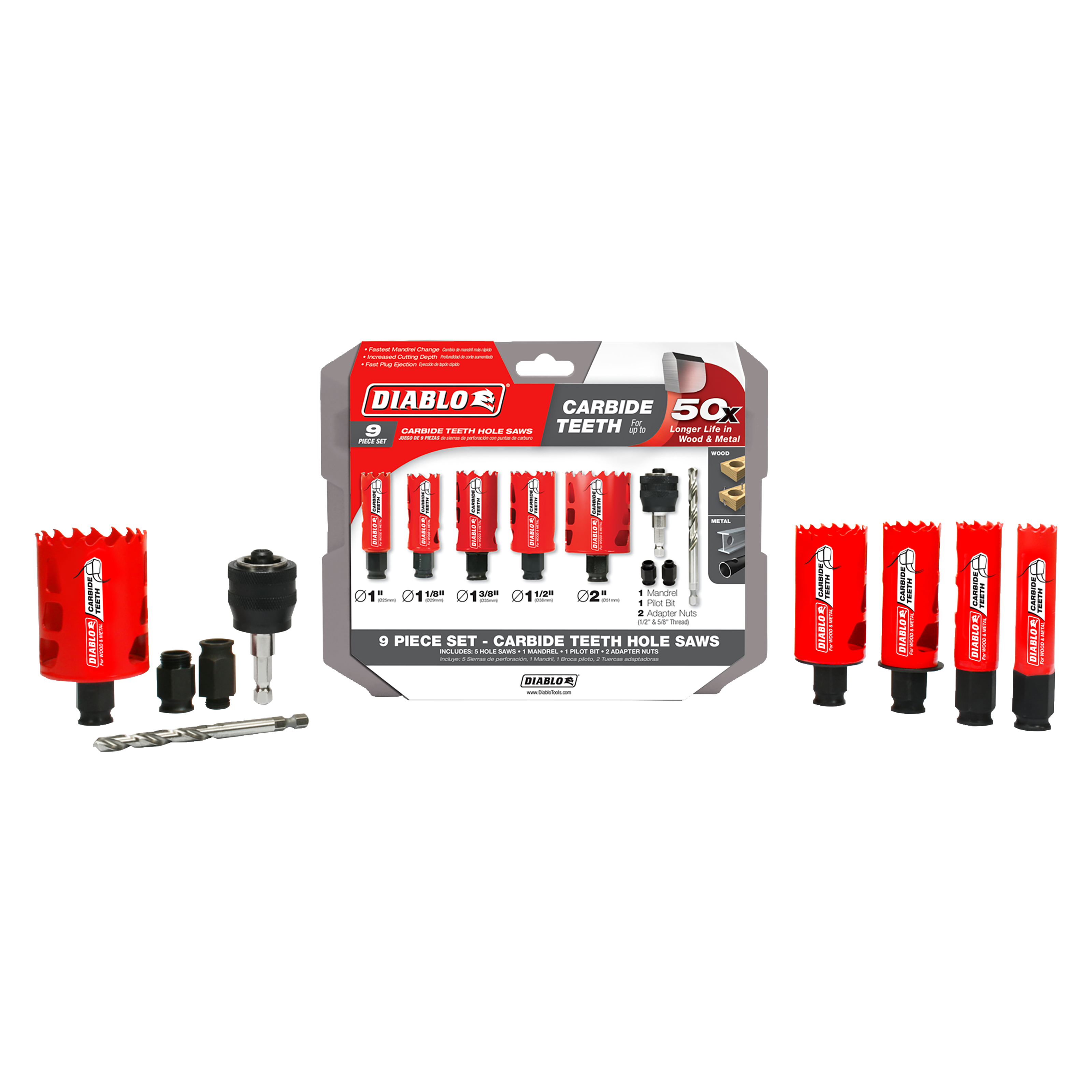 Diablo Carbide General Purpose Hole Saw Set - JMP Wood