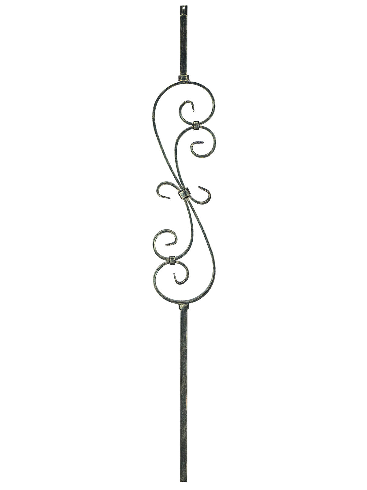 Iron Baluster 2G56 - 5/8" Square - S Scroll: 5-3/4" W