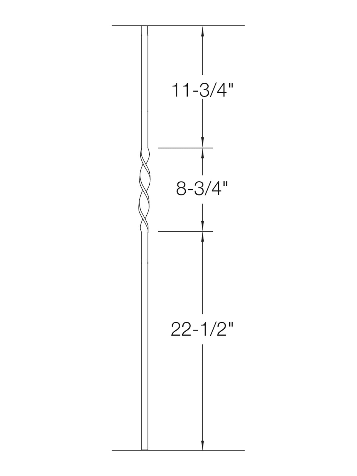 Iron Baluster 2GR06 - 5/8" Round - Single Ribbon