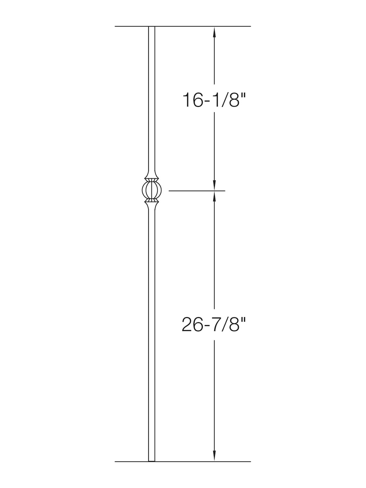 Iron Baluster 2GR22 - 5/8" Round - Single Ball