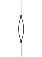 Iron Baluster T16 - 1/2" Square - Contemporary Pointed Oval