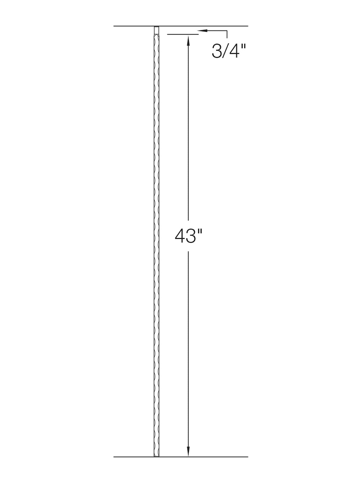 Iron Baluster T33 - 9/16" Square (Tuscan - Plain)
