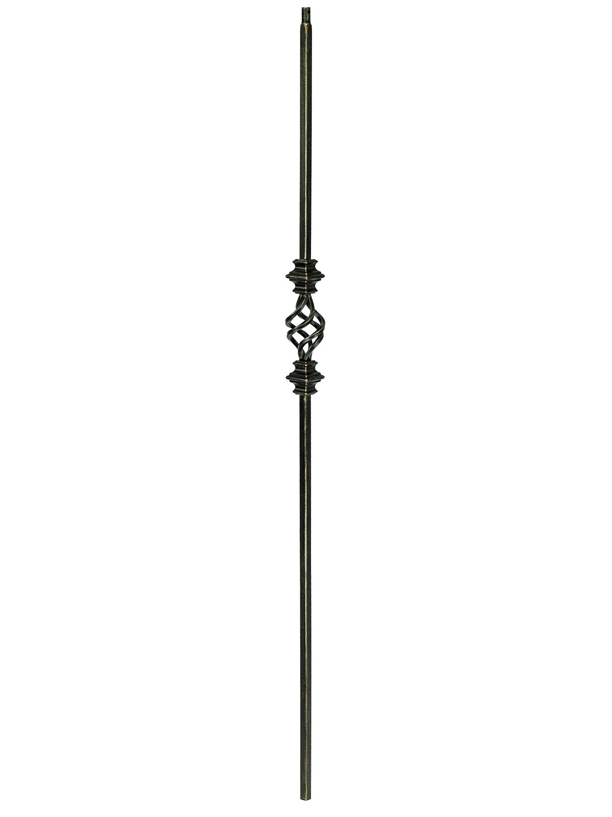 Iron Baluster 9077 - 1/2" Square - Single Basket w/ Knuckles