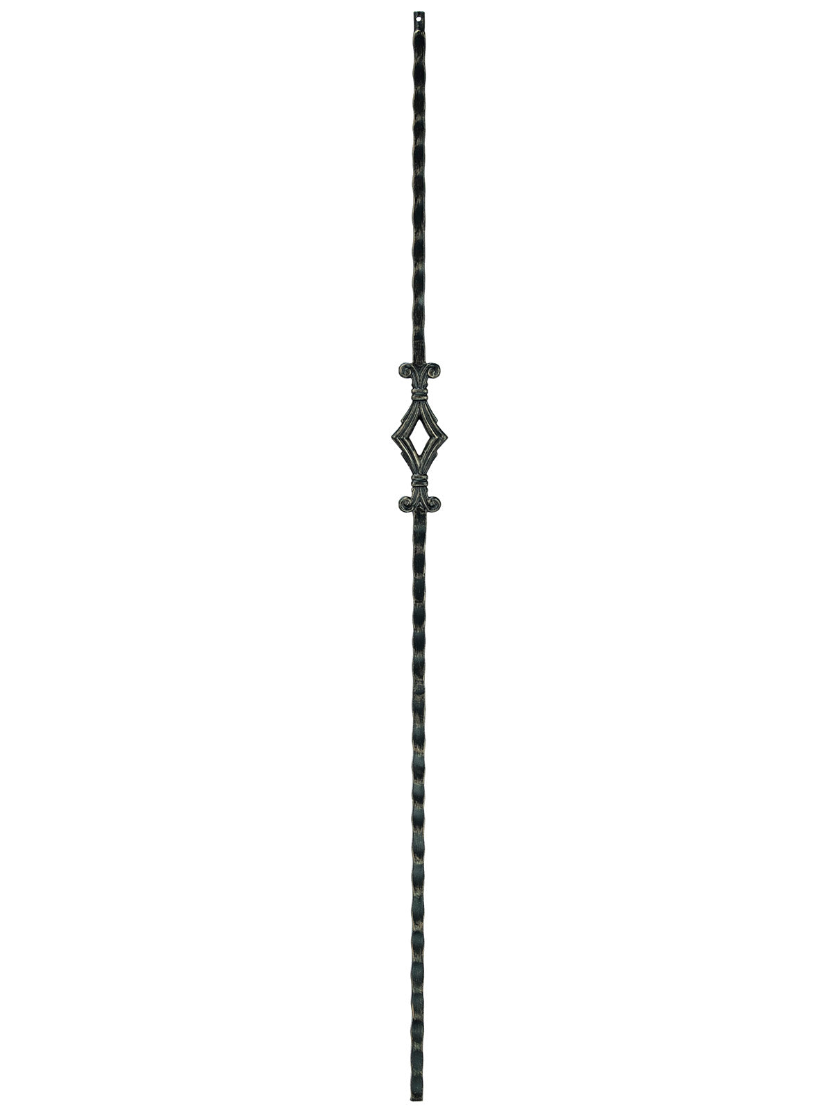 Iron Baluster 9040 - 9/16" Hammered Face - Single Diamond