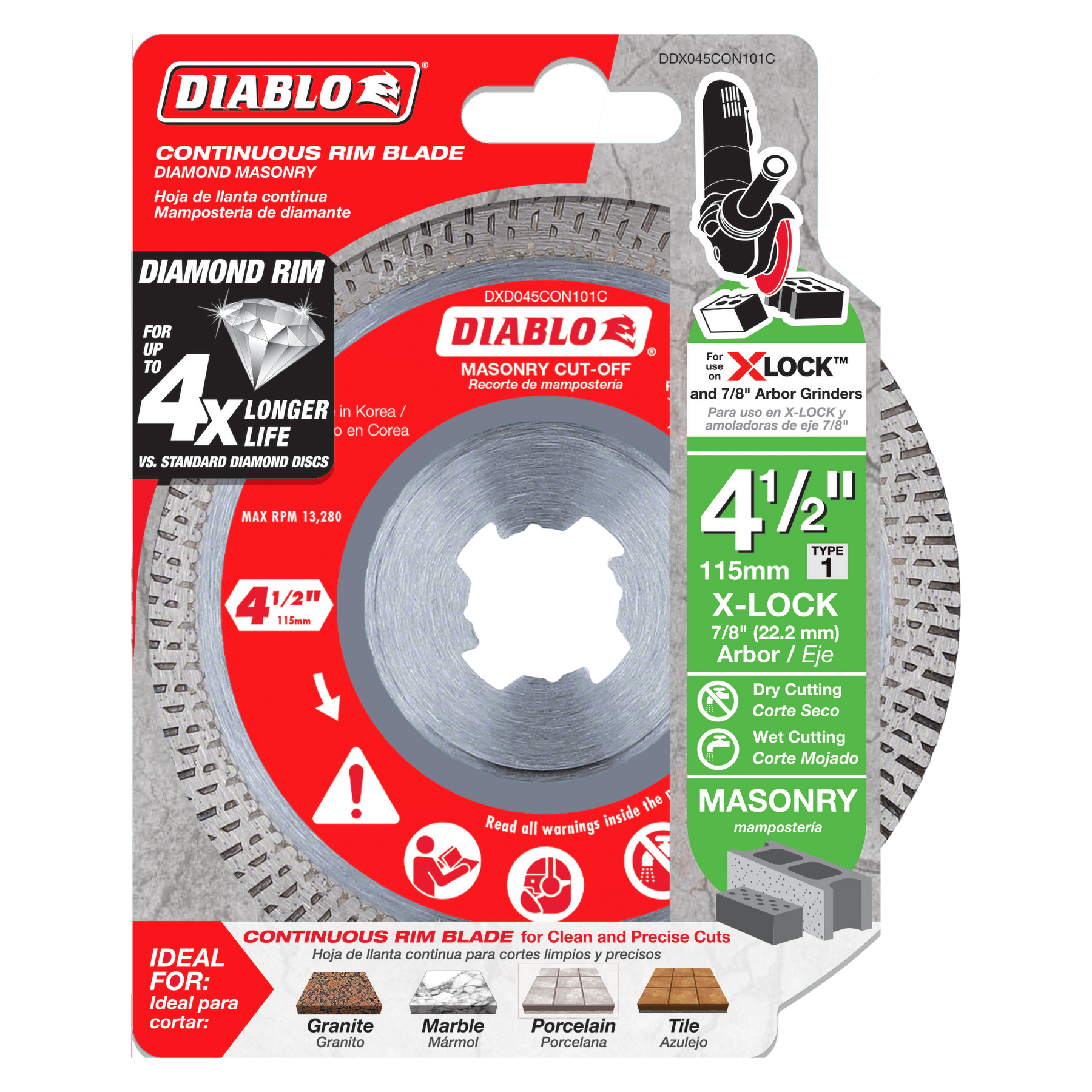 Diablo Diamond Continuous Rim Cut-Off Discs for Masonry